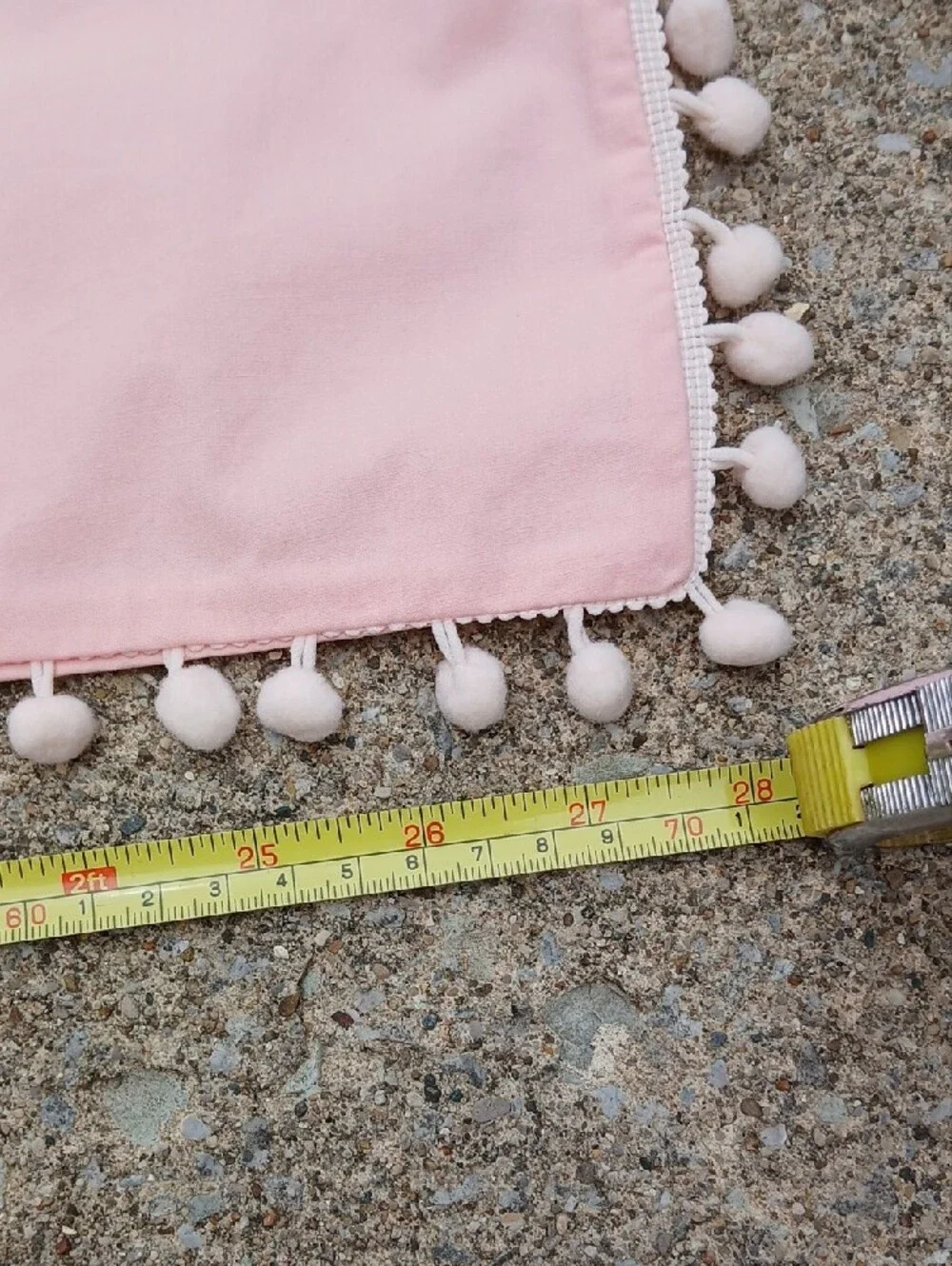 Set of 2 Pink Pom Pom Pillowcases & Handmade Decorative Banner